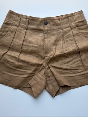 Banana Republic linen Pleated High-Rise Shorts